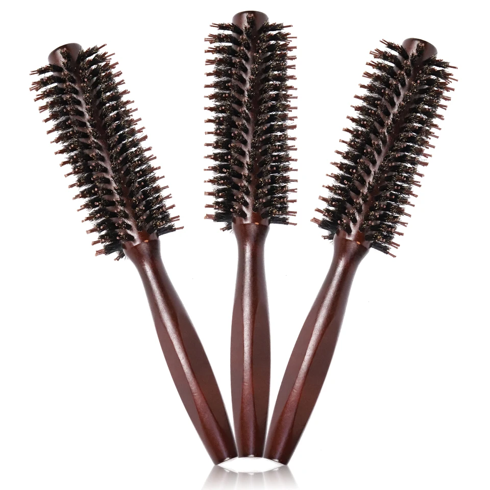 Salon Styling Round Comb Professional Hairdresser Natural Boarbristle Brush Woman Comb Straight Twill Hair Comb Makeup Tools