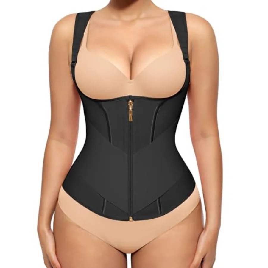 

FeelinGirl Waist Trainer Vest for Women Tummy Control Corset Body Shaper Back Support Adjustable Straps Workout Faja