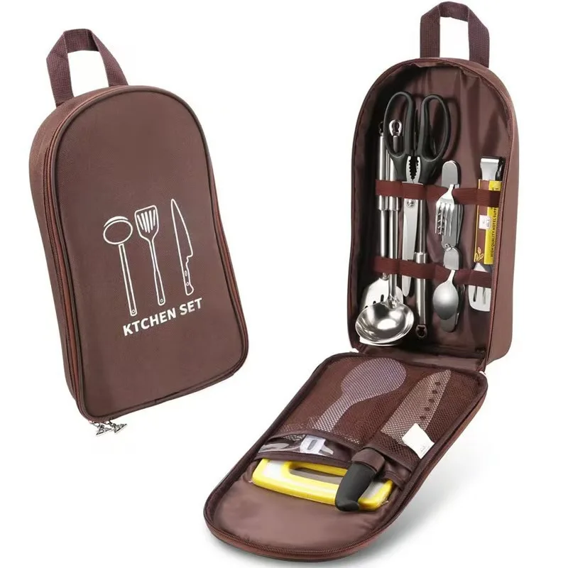 Bolsa de cozinha para atividades ao ar livre, bolsa de armazenamento para camping, organizador portátil de utensílios de cozinha, bolsa para piquenique, somente bolsa, sem utensílios incluídos