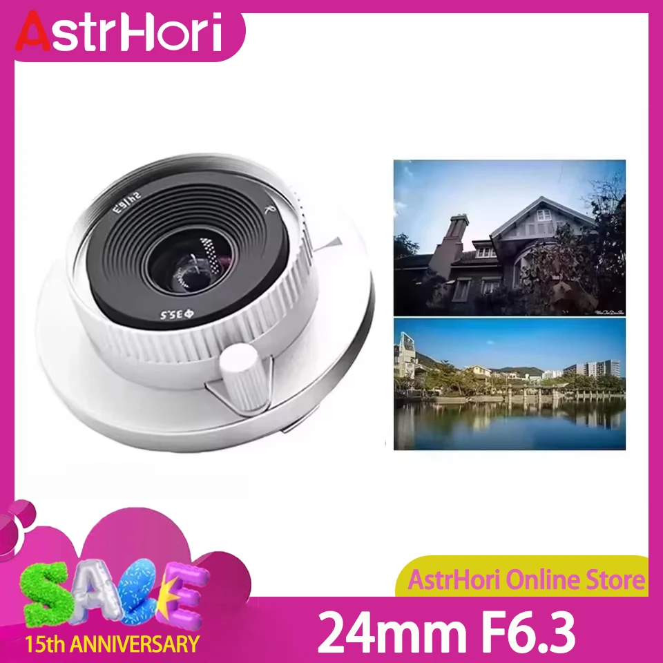 AstrHori 24mm F6.3 Full Frame Manual Focus Pancake Rangefinder Focus Wide Angle Lens for Wedding Business Architecture Sports