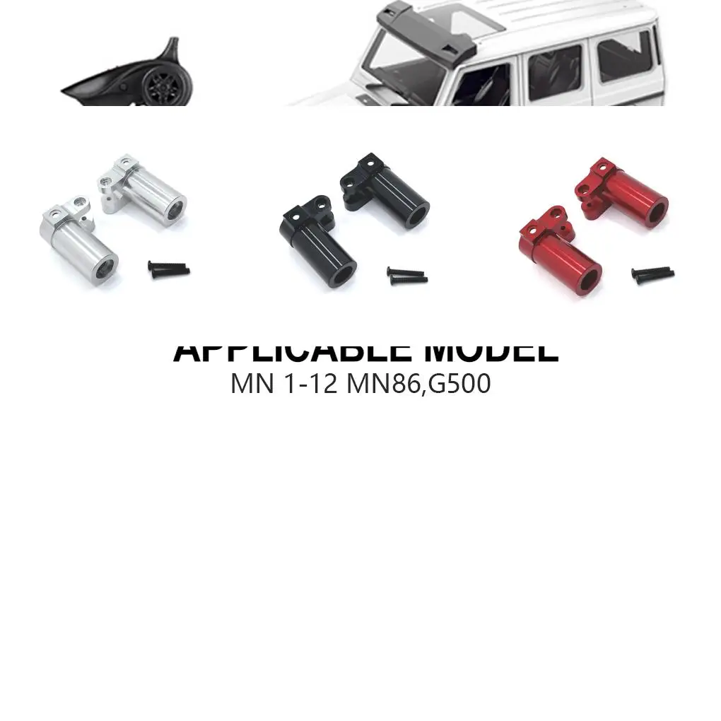 Essieu de roue renforcé en alliage d'aluminium pour 1/12 MN MN128 MN86 G500, pièce de voiture RC, accessoires de voiture RC, pièces de rechange noires