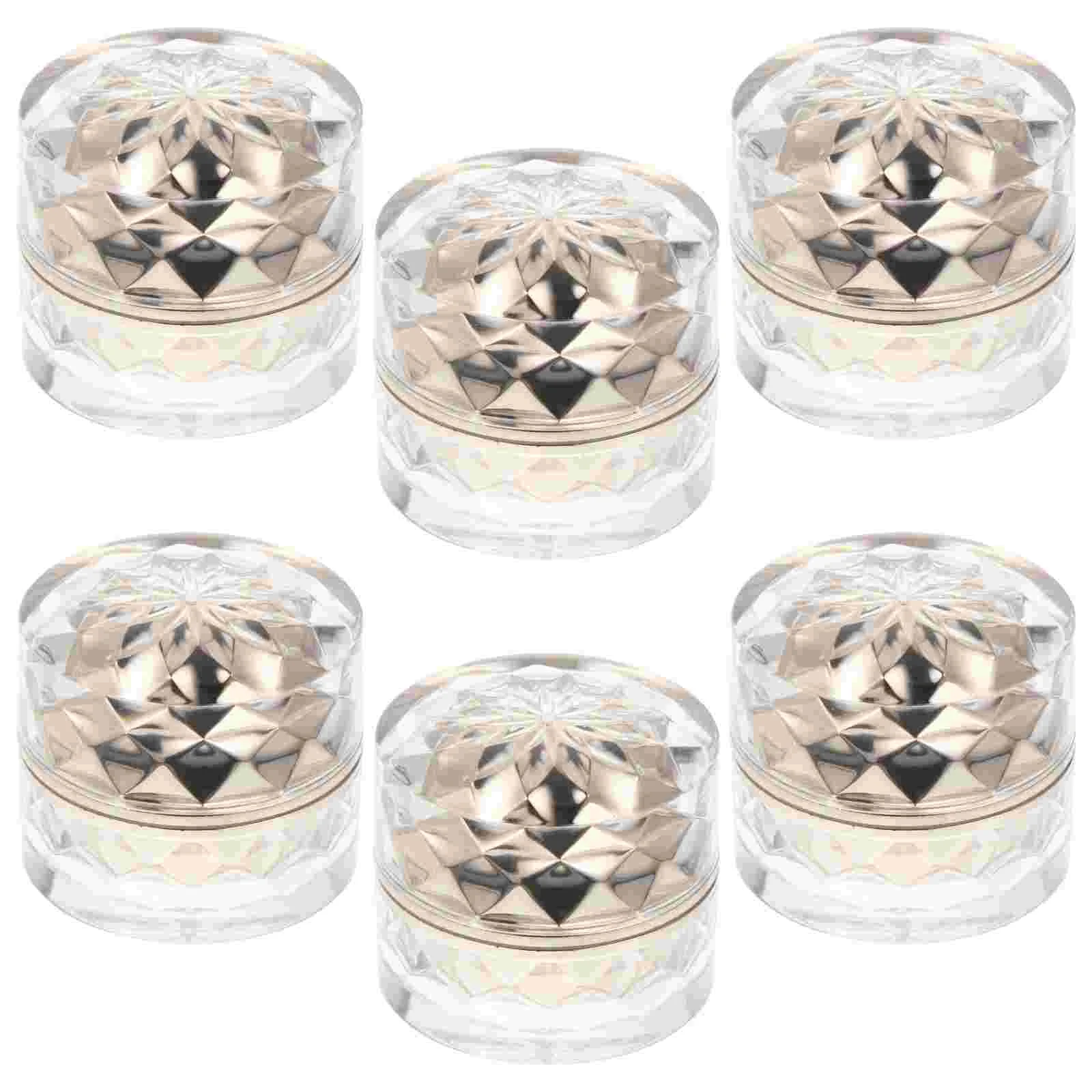 

6 Pcs Lip Balm Small Container Acrylic Cream Box Travel Lotion 35x3cm Pp Plastic Containers with Lids