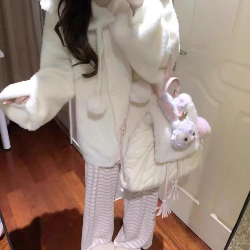 

Breasted Knitted Cardigan Y2K Student Solid Long Sleeve Loose Soft Sweater Coat Women Japanese Style Kawaii Sweet Fairy Single