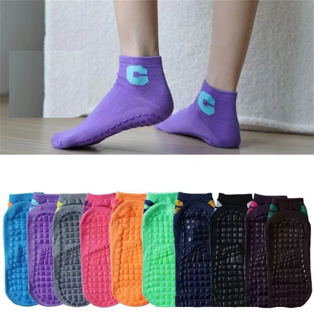 

10 Pairs Pack Trampoline Socks For Adult & Child kindergarten Indoor Sports Floor Socks Silicone Sole Anti Slip Women Yoga Socks