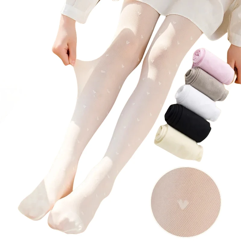 2024 New Summer Baby Girls Ultra-thin Side Retro Flroal Jacquard Pantyhose Super Beautiful Children Girl Anti-mosquito Tights