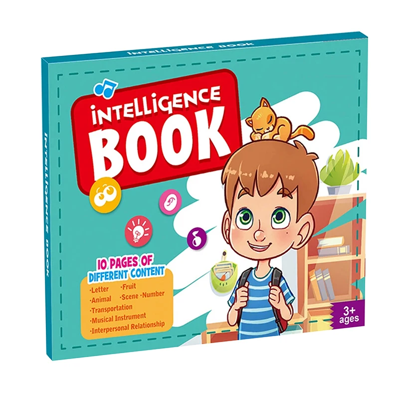 Kids' English Learning Intelligence Touch Book Early Education Knowledge With Sound Function Reusable Pen Birthdays Gift