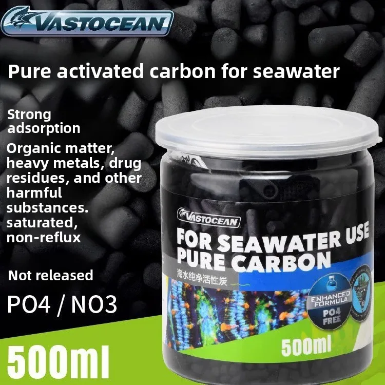 

VASTOCEAN Marine Pure Activated Carbon Filter Media Phosphate-Free (PO4) High Adsorption Efficiency for Saltwater Aquariums