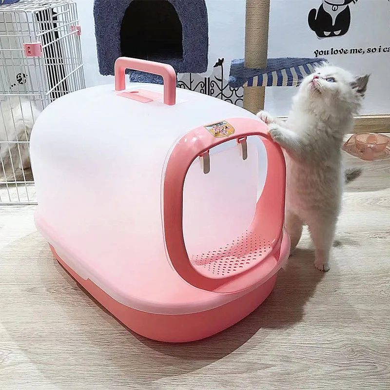 Pet Supplies Cat Litter Box Fully Enclosed Cat Litter Box Toilet Potty Cat Litter Shovel Large Space Practical and Convenient