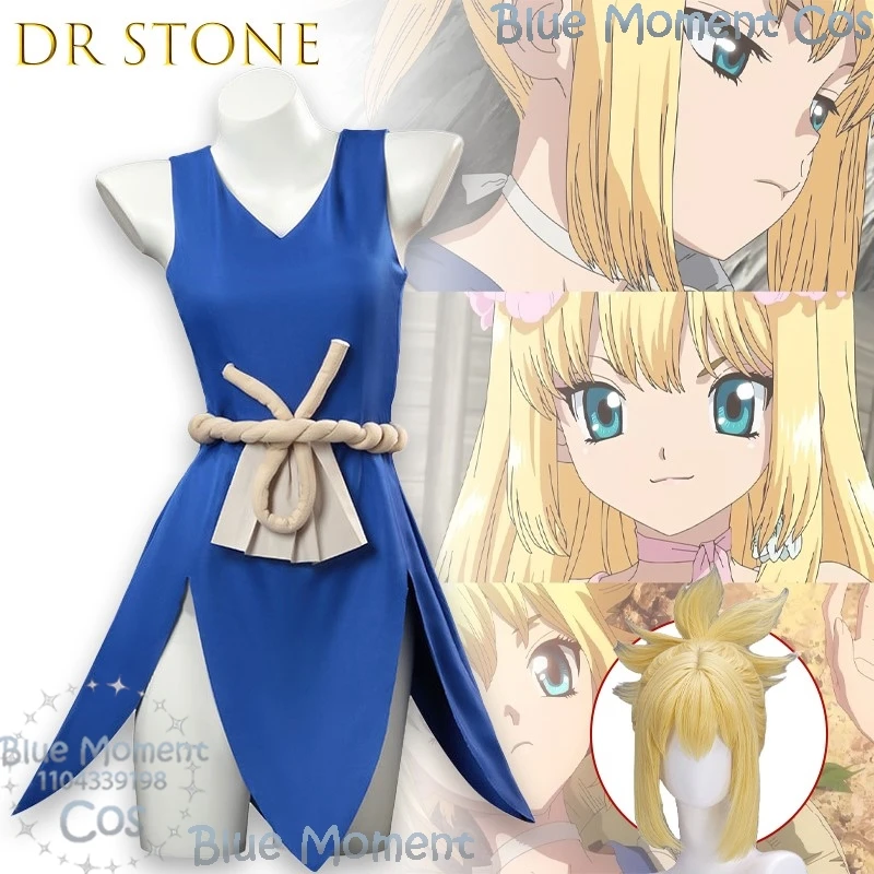 

‌ ‌ ‌ ‌ ‌ Аниме Камень Кохаку, платья для косплея, янтарный парик, аксессуары, Хэллоуин, карнавал, сцена, Disfraz Mujer, Хэллоуин, ролевая игра, вечерние