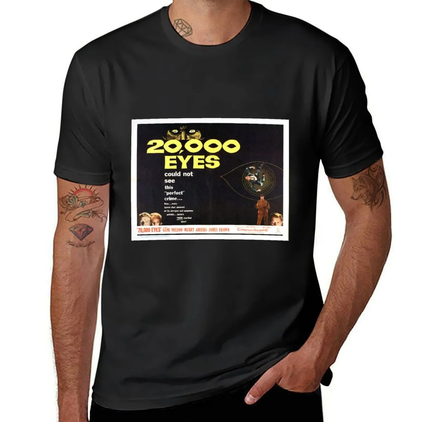 20000 Eyes Vintage Movie Poster T-Shirt cute tops heavyweights summer tops hippie clothes mens t shirts