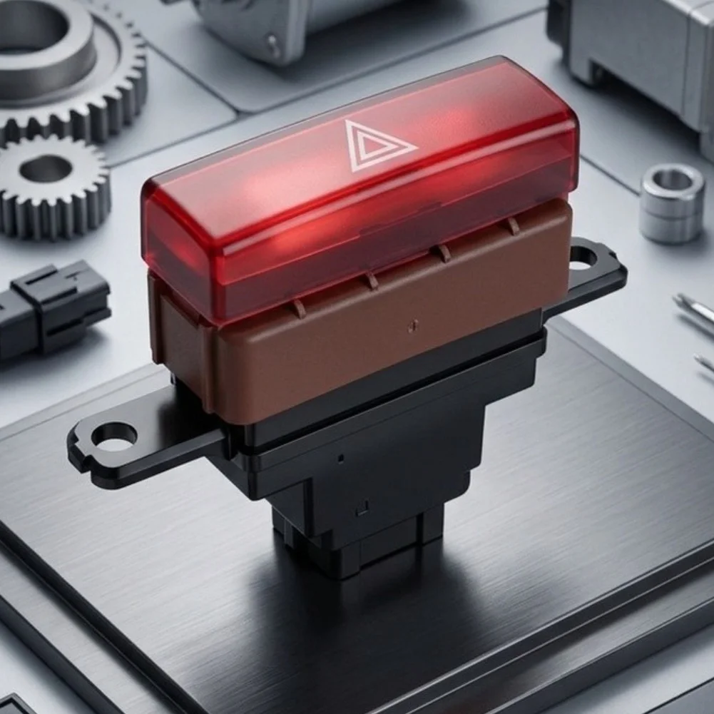 Dash Control Switch Hazard Button Switch For Daily Driving Safety Direct Replacement Front Placement Plastic Material