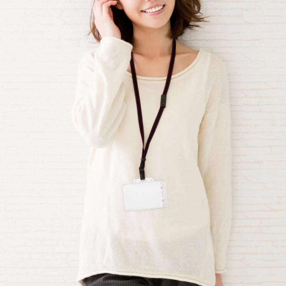 ซองใส่บัตรแบบแนวนอน 3 ชิ้น ซองใส่บัตรแบบใส น้ำหนักเบา สำหรับครู พยาบาล นักเรียน ซองใส่บัตรแบบใส