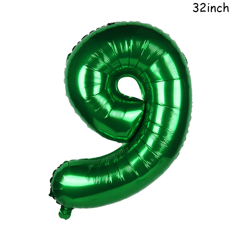 32 Zoll 0-9 dunkelgrüner Zahlenballon Mylar Folienballon Geburtstagsdekorationen 10 20 30 40 50 Zahlen Ballon Partyzubehör – Detail 1