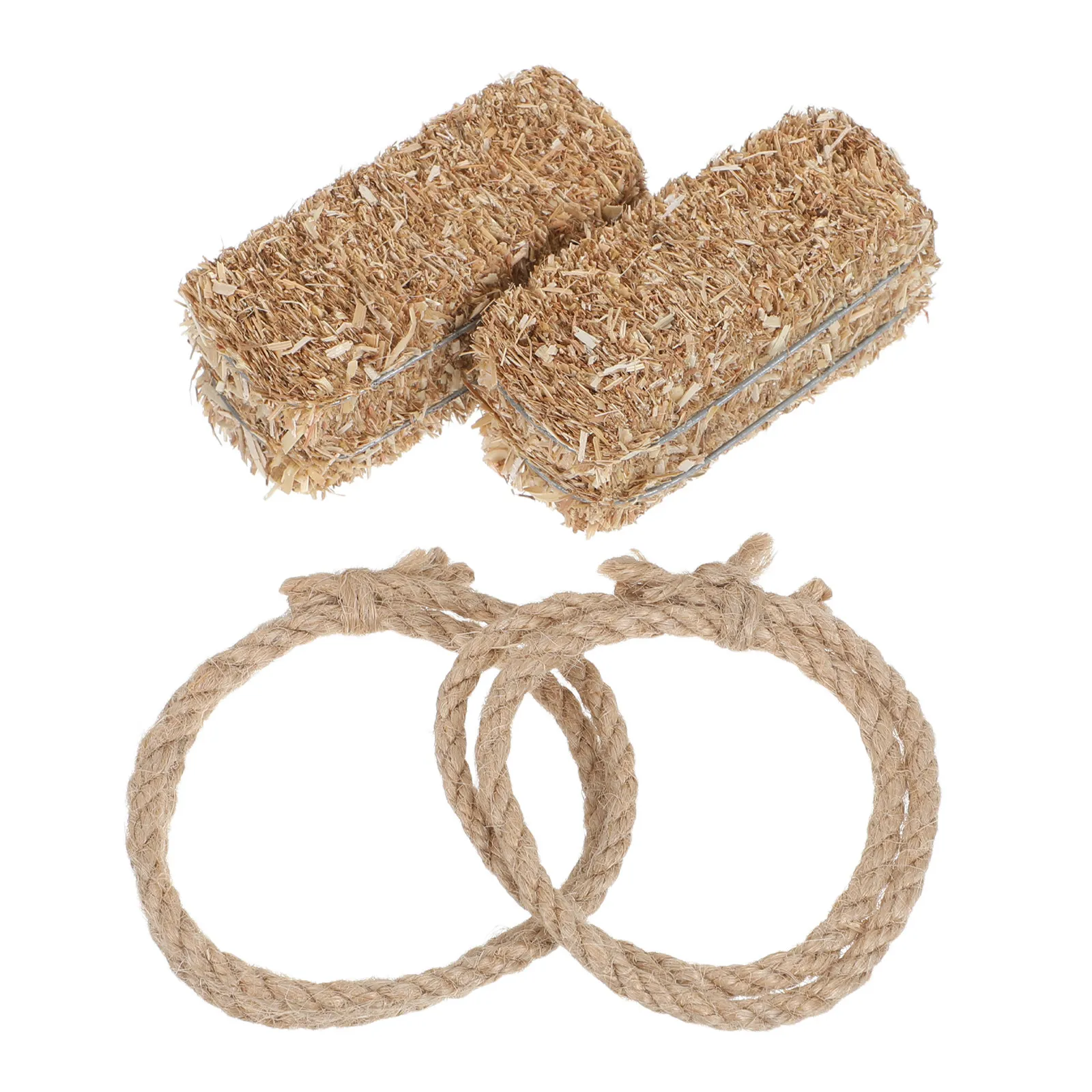 

4Pcs Mini Hay Bales Small Artificial Straw Blocks Rustic Fall Decoration for Table Centerpiece DIY Craft Projects