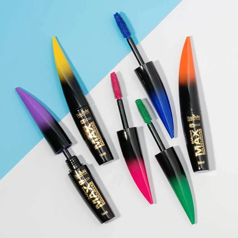 Volumizing Color Mascara 6 Shades Waterproof Curling Long Lasting Makeup Navy Blue Purple Brown Emerald Unique Style