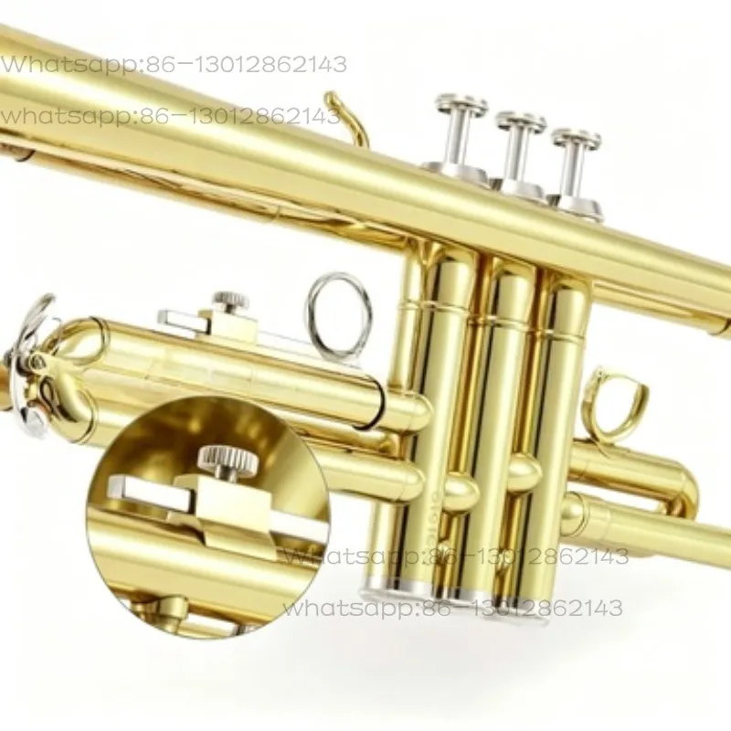 Brass instruments trumpet in B-flat key lacquered gold silver beginner trumpet instrument Complete accessories