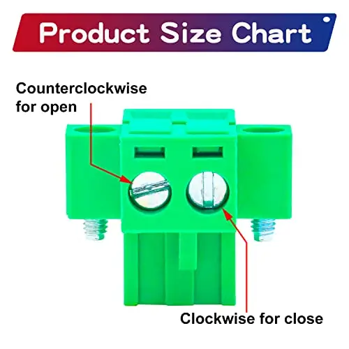 

8PCS 5.08mm Pitch 2 Pin Terminal Block Connector Green PCB Screw Plug Phoenix Type 2P Wire Connector with Flange Mount for DIY E