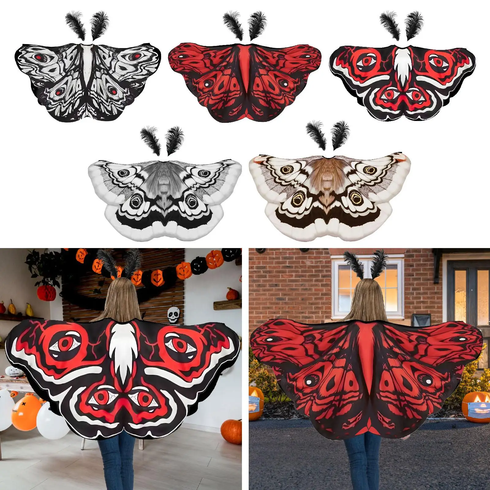 Halloween Butterfly Cape Gift Decorative Halloween Butterfly Wing Costume for Carnival Festival Cosplay Role Playing Fancy Dress