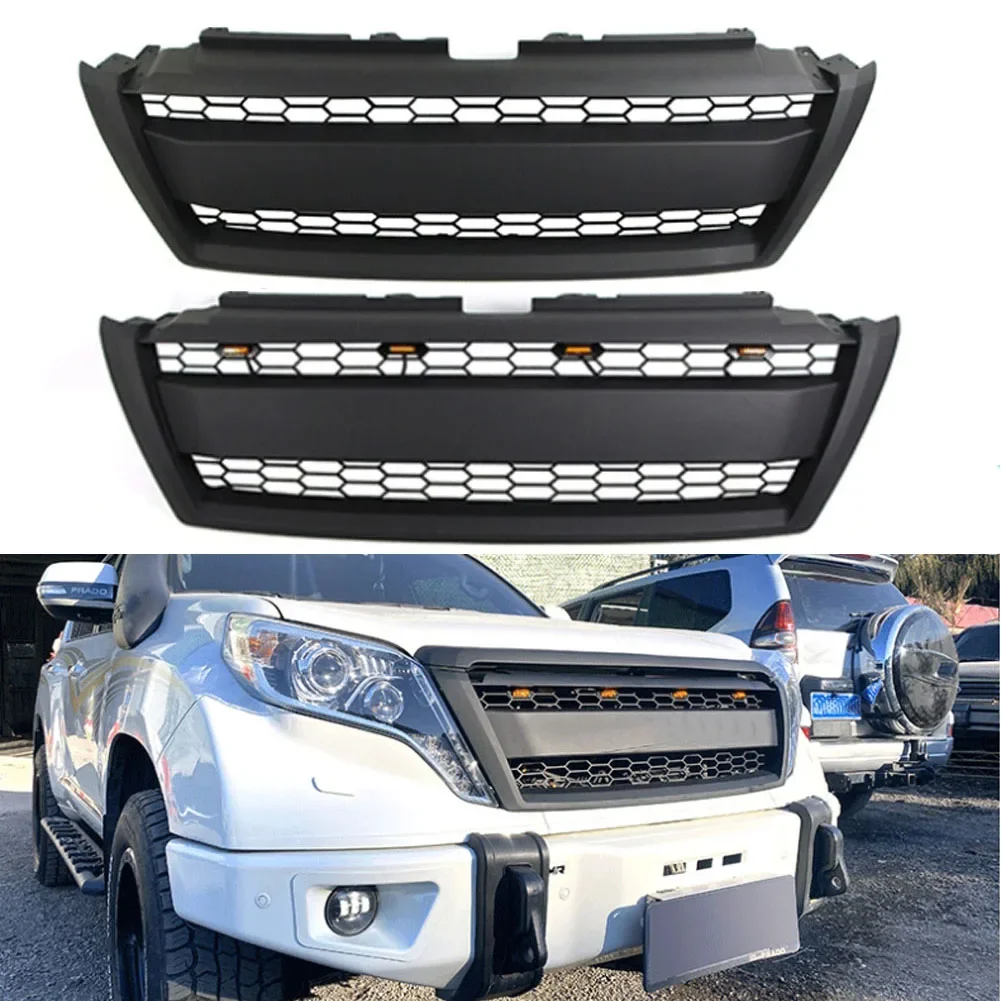 Racing Grille Front Upper Grill Black Grille With Led Letter 4x4 Off Road Auto For Land Crusier Prado Fj150 2014~2018