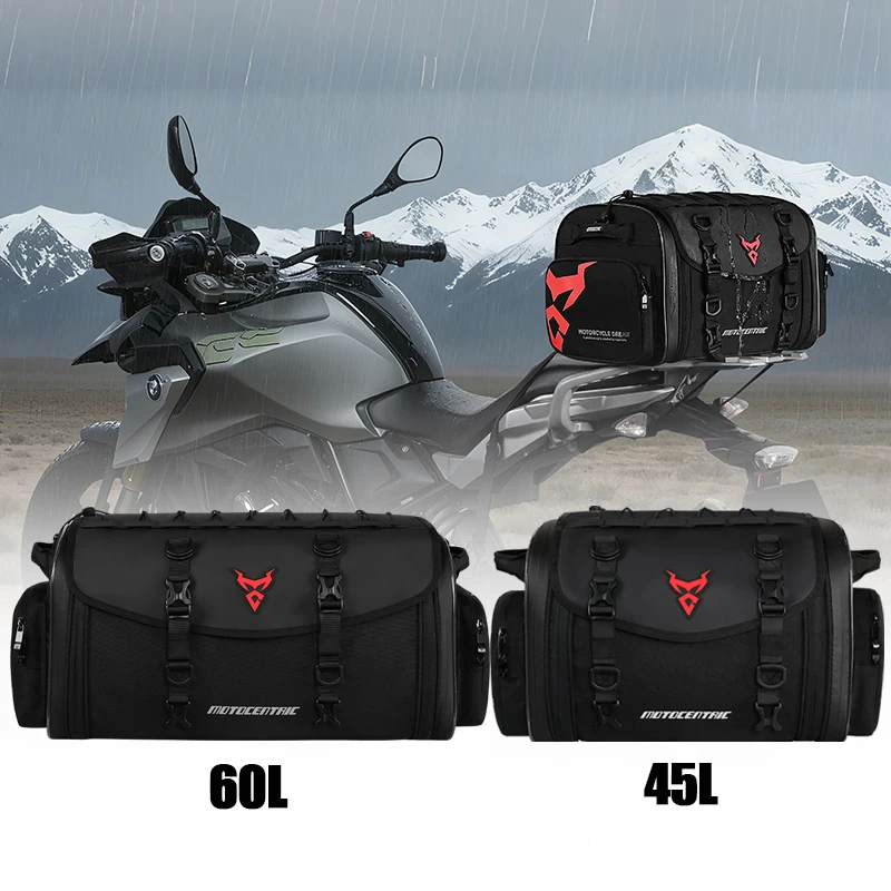 

Expandable Motorcycle Rear Seat Bag 45L-60L Large Capacity Motorcycle Bag Riding Tail Travel Bag for BMW R1200GS Universal Moto