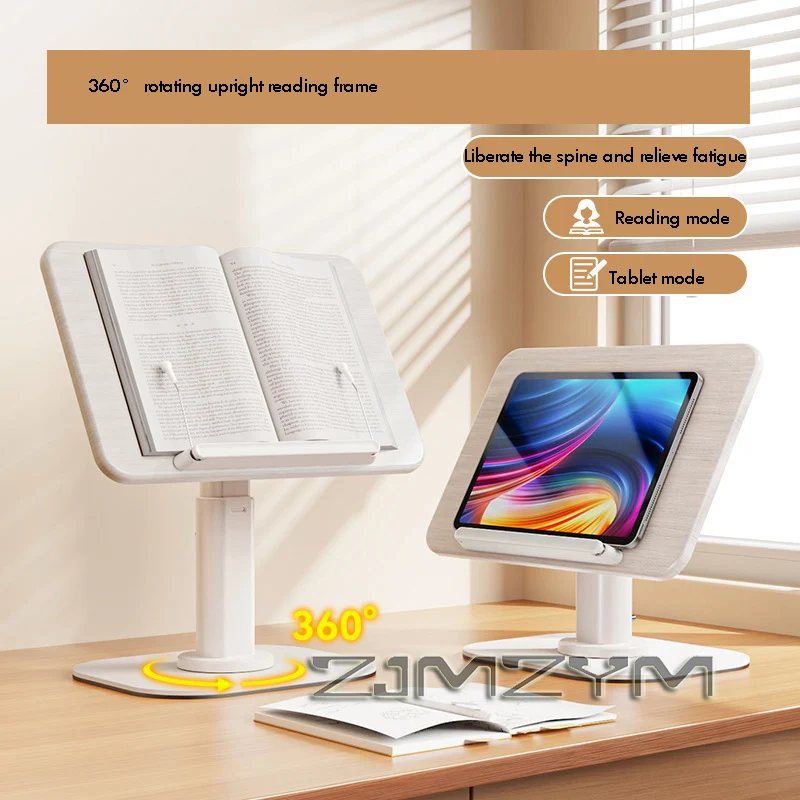 Book Holder 360° Rotating Elevating Reading Rack with Adjustable Height Suitable for Books and Tablets Book Reading Stand