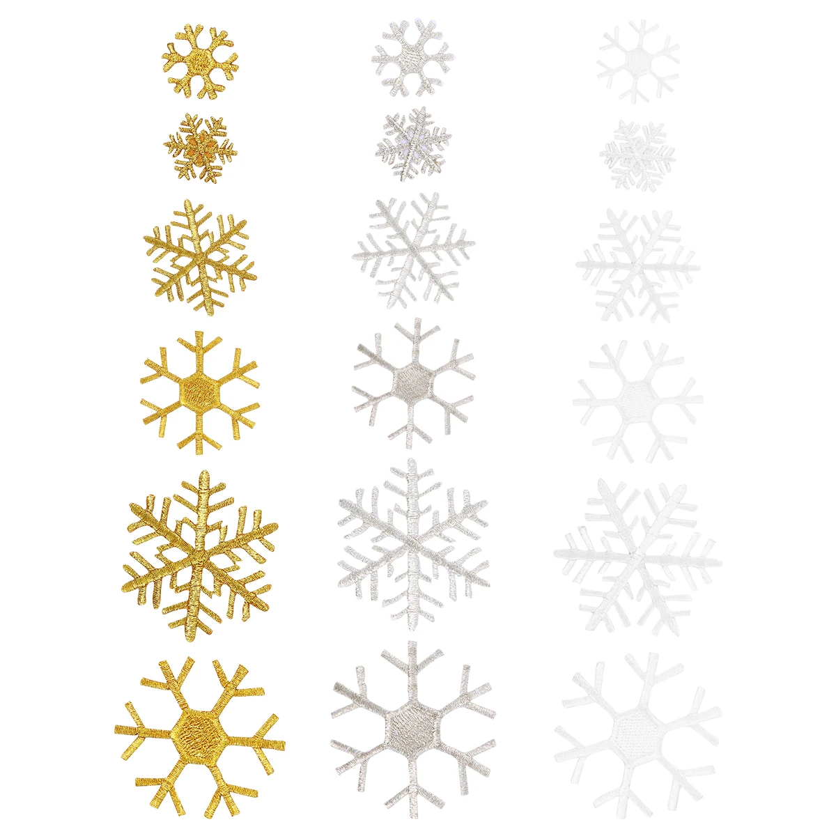 

18 Pcs Embroidered Cloth Patch Snowflake Applique High Quality Fabric Lace Christmas Decoration Baby Dress Accessories