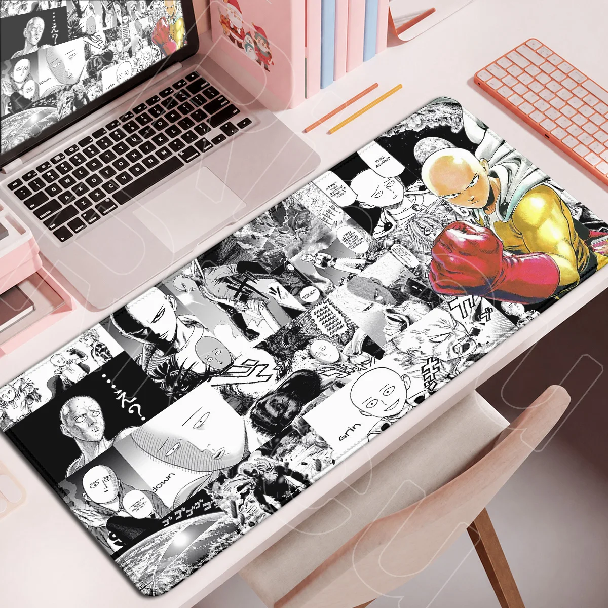 Large PC Gaming Accessories Laptop Anime Desktop Carpet ONE PUNCH-MAN Non-slip E-sport Mouse Pad Computer Keyboard Mat 900x400mm