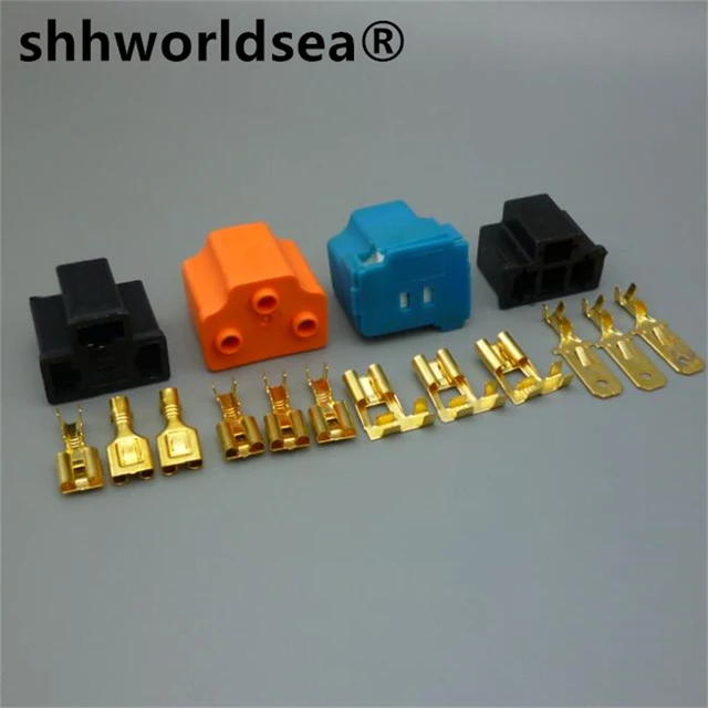 shhworldsea 2set 3 Pin H4 9004 ceramiczne plastikowe gniazdo reflektora złącze samochodowe dla Audi VW DJD031A-1