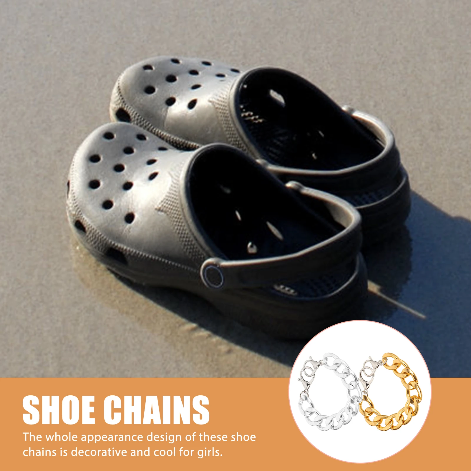 

2pcs Shoe Chain Aluminum Rhinestones Decoration Accessories for Men Shoes DIY Charms Punk Metal Shoelace Shoe Rack