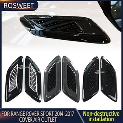 Car Hood Air Vent Outlet Wing Trim For Land Rover Range Rover Sport L494 2014 2015 2016 2017 ABS Car Accessories