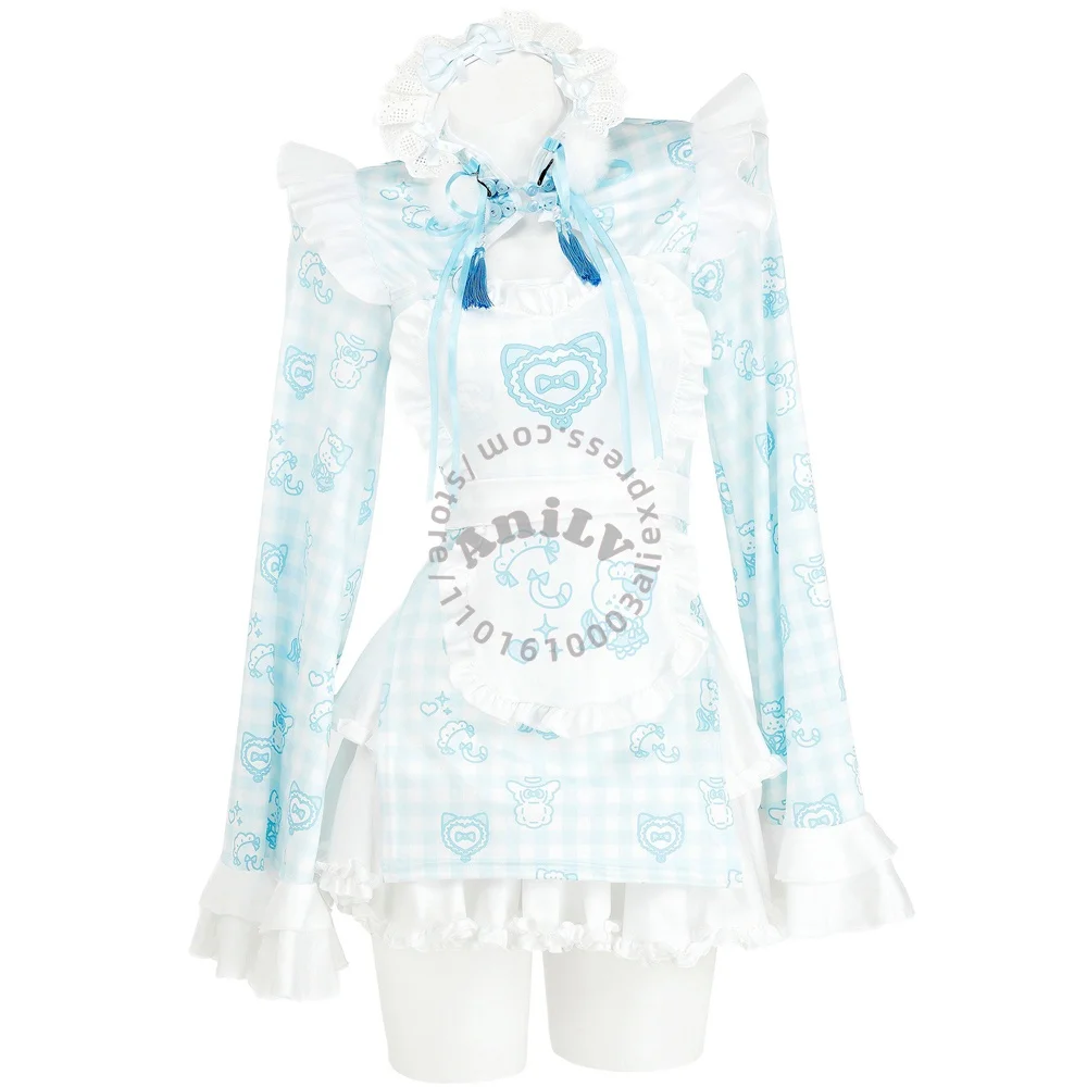 

AniLV Lolita Cat Girl Chinese Hanfu Maid Uniform Outfits Cosplay Costumes