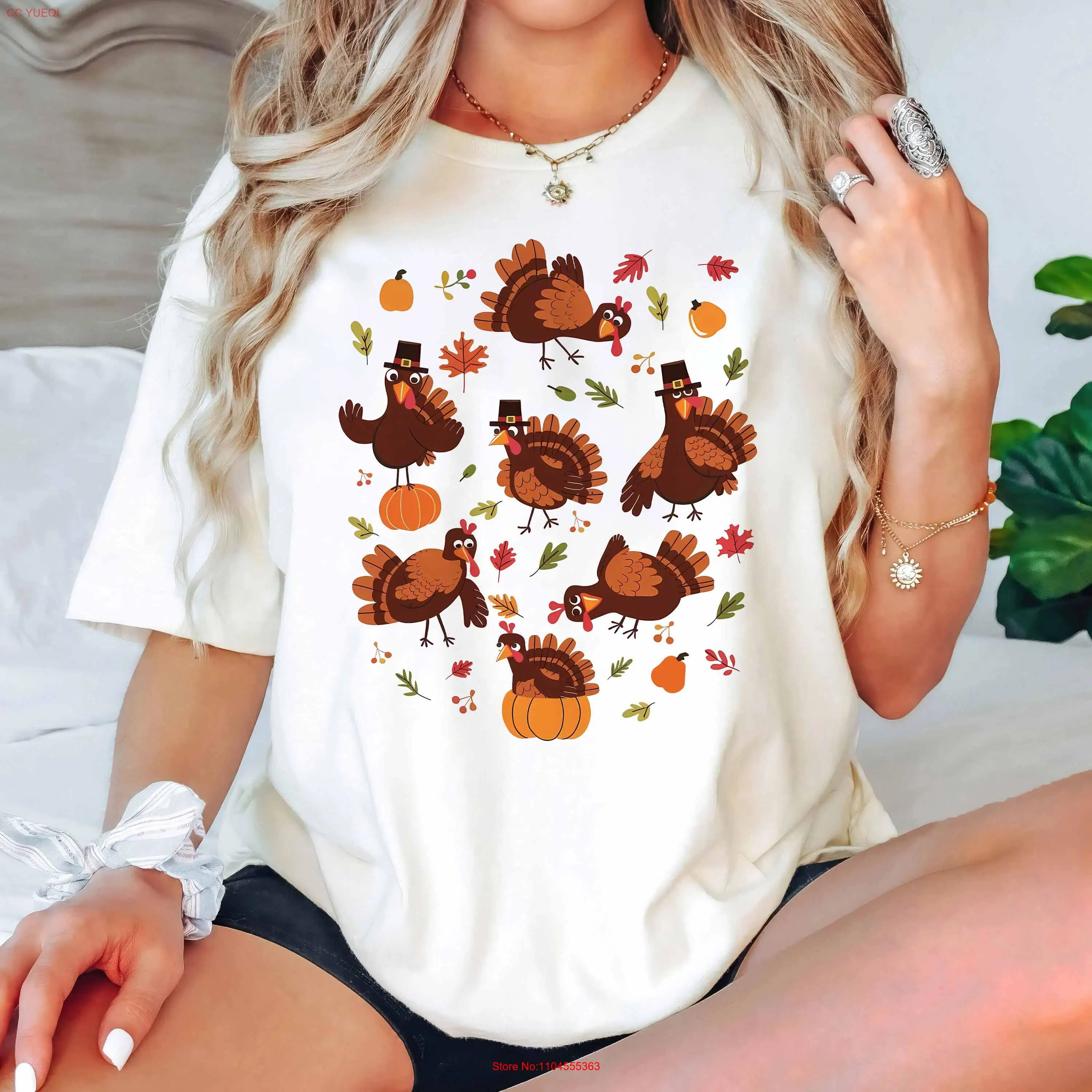 

Thanksgiving Turkey T Shirt Only SweaT Silly Squad Lover Dinner long or short sleeves
