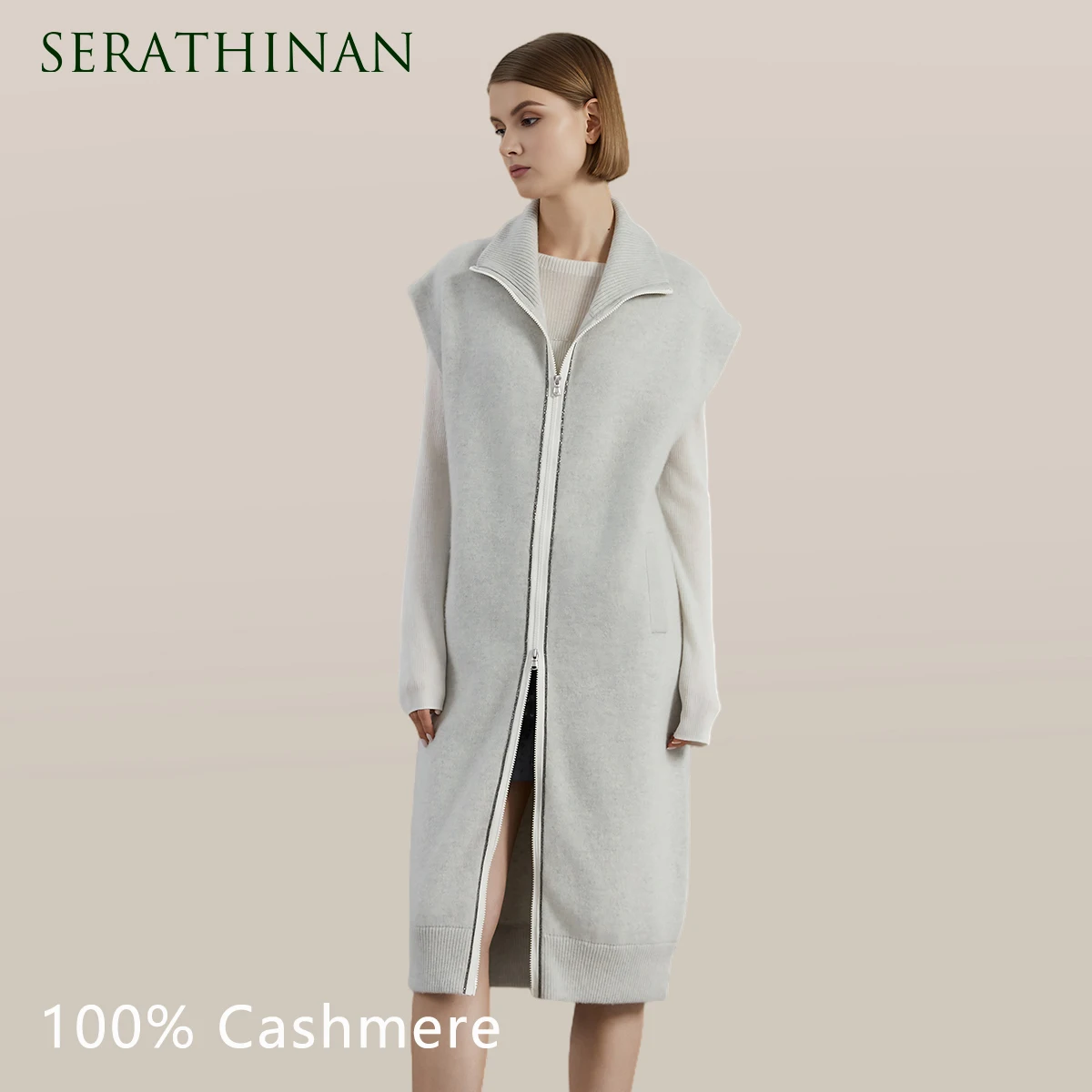 

BC848 High quality women's 100% cashmere long sweater cardigan for women