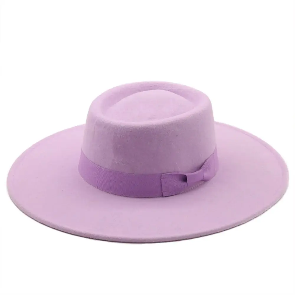 Retro-Kirchenhut mit Schleife für Damen, Fedora-Hut mit breiter Krempe, Derby-Hut, Damen-Bowlerhut