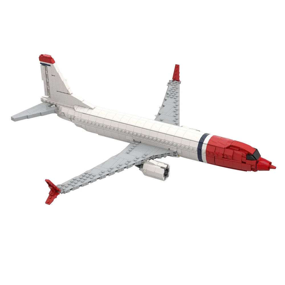 MOC Boeing 737 - Norwegian Air Shuttle Bricks Airlines Airplane Model Aerospace Military Building Block Kids Toy Birthday Gift