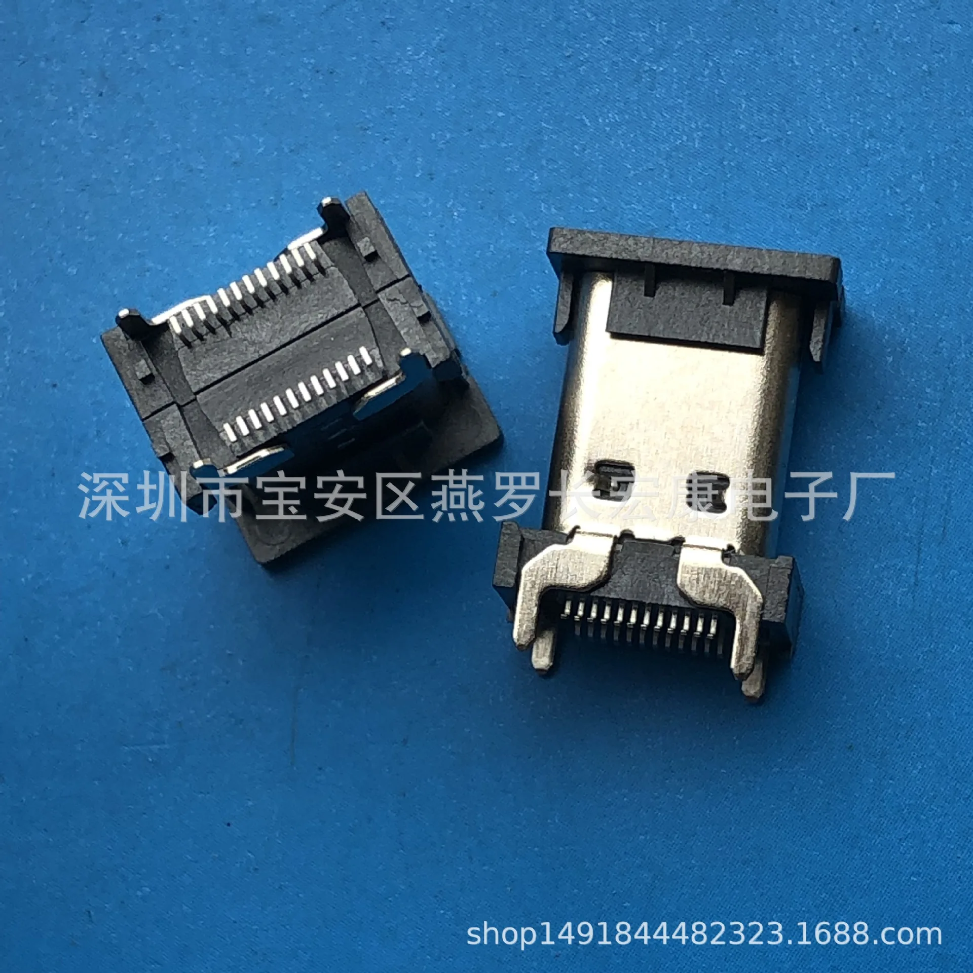 For USB TYPE-C 24PIN female seat, sink plate, front plug and rear stick DIP + SMT double shell