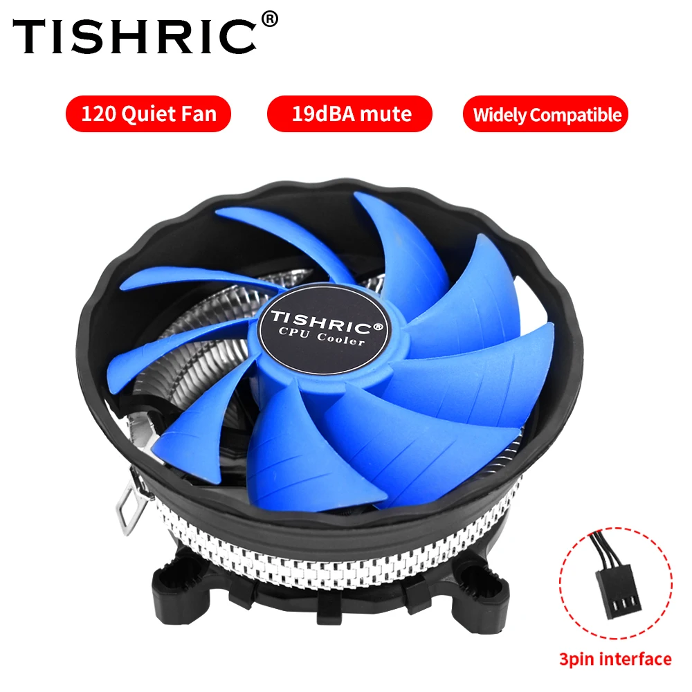 TISHRIC CPU Cooler Cooling Fan 3Pin PWM PC Processor Cooler for Intel LGA 1700 1200 1150 1151 AMD AM3 AM4