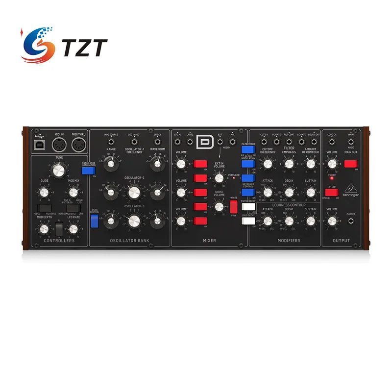 TZT Model-D Original Analog Synthesizer with 3 VCOs Ladder Filter LFO & Eurorack Format for Behringer