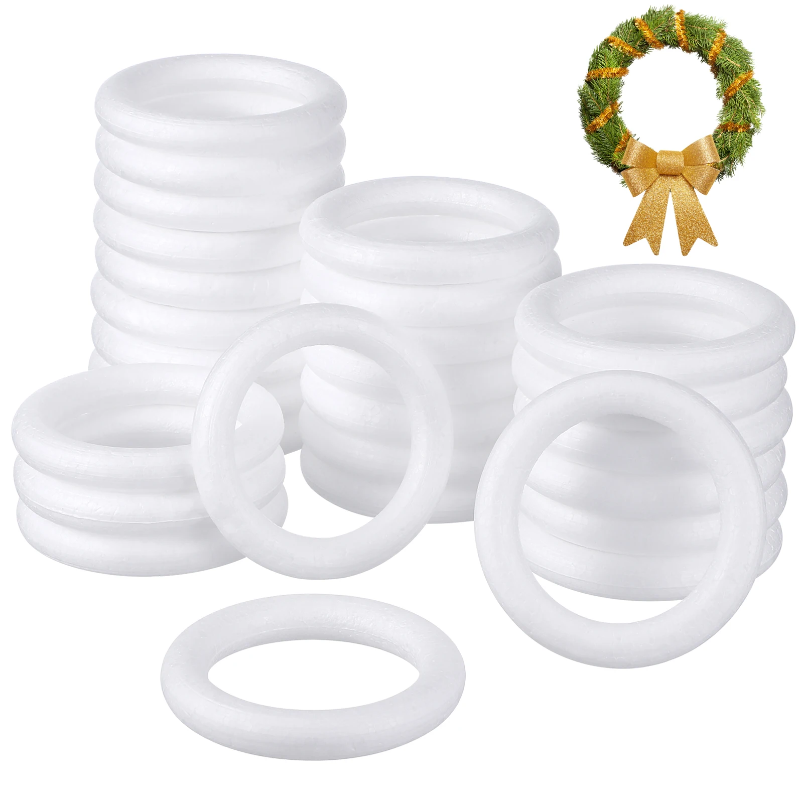 

30pcs Circular Ring Diy Craft Kit Art Painting Materials Decorative Accessory For Wedding Party Decoration Handicraft Foam