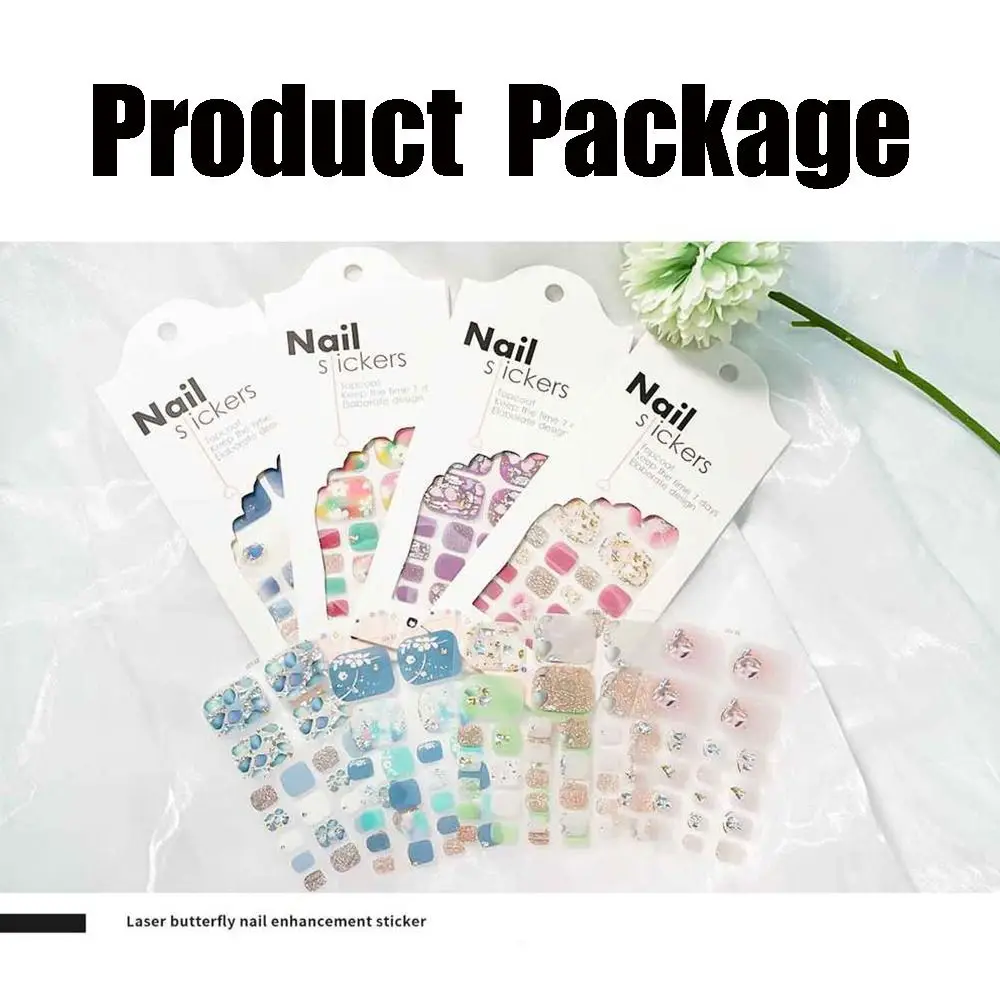 取り外し可能なフットネイルステッカー ファッションホワイトフラッシュ トゥネイルステッカー 絶妙な22フットネイル用品とマニキュアツール フットトゥ