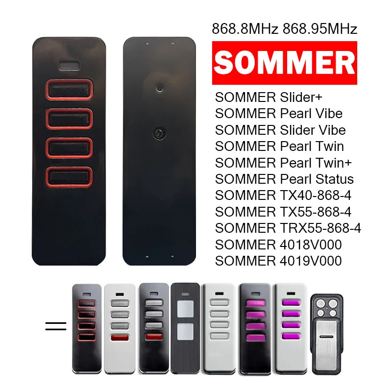 

SOMMER 4018V000 TX55-868-4 TX40-868-4 4019V000 4018V064 4018 4019 Pearl Vibe Twin+ Status Пульт дистанционного управления гаражными воротами 4 канала 868,8МГц 868,95МГц