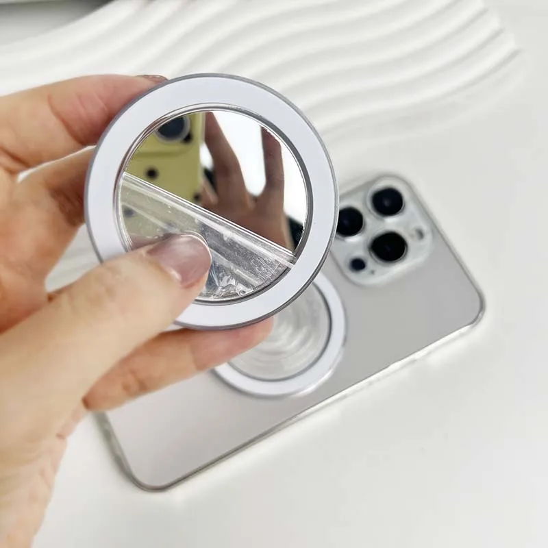 

Mobile phone grip Basic materials Transparent magnetic mirror phone stand for IPhone 15 14 13 12 11 Pro Max Magsafe Socket