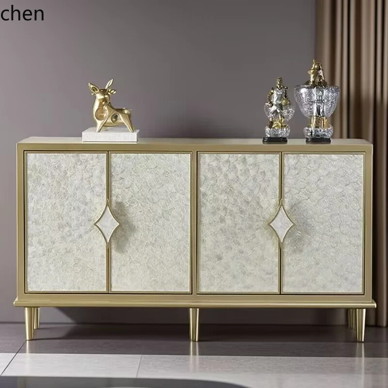 

HXL American light luxury shell porch cabinet, side cabinet, high-grade solid wood storage locker against the wall