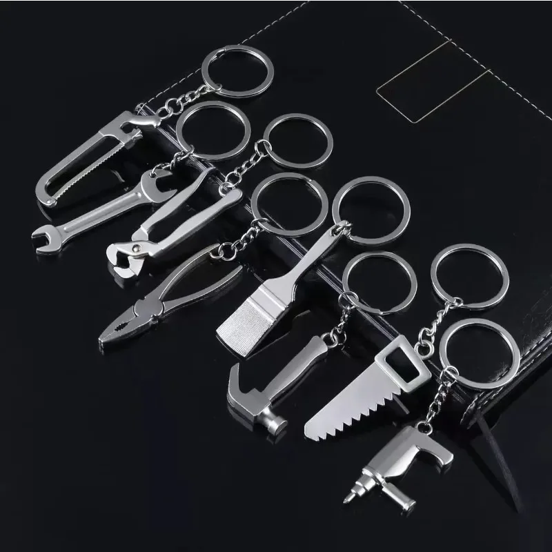20-Piece Set Mini Wrench Keyring Simulation Tool Key Chain Metal Creative Car Moto Bag Pendant Assorted Designs Men Special Gift
