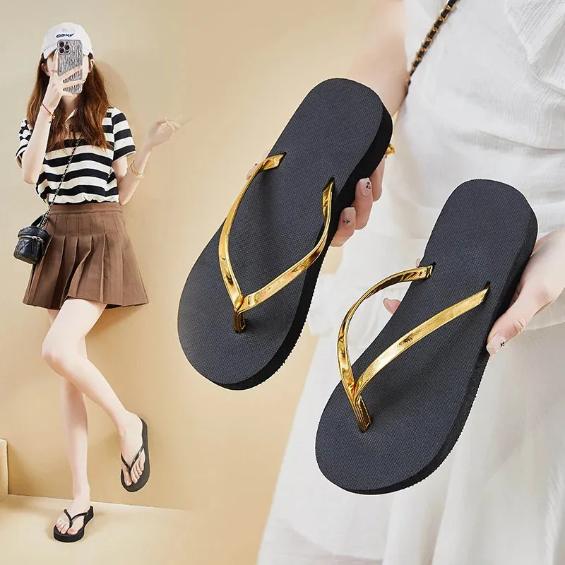 

Women's slippers casual shoes, lightweight, breathable, low-heeled women's shoes, outdoor beach slippers, flip-flops, sandals