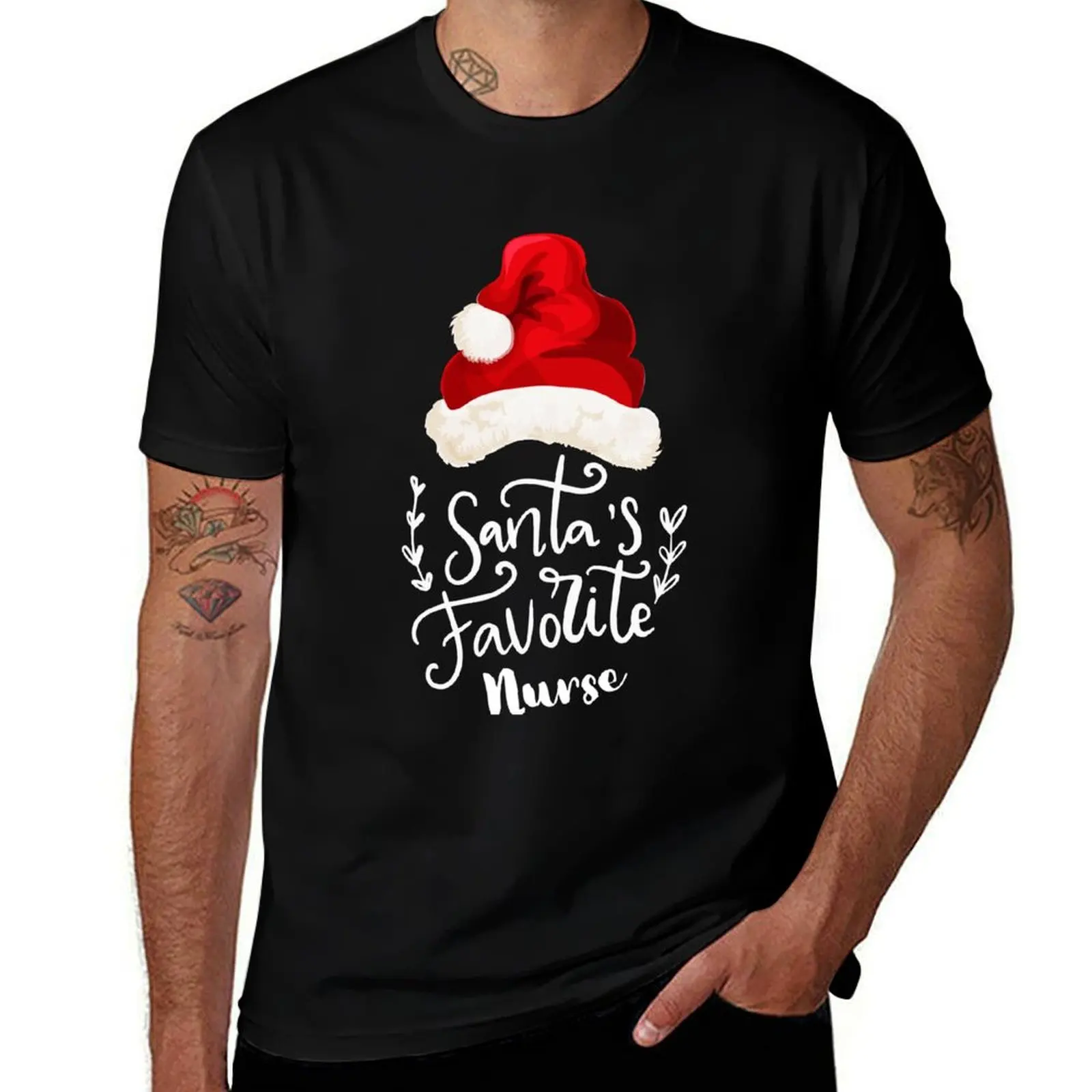 

Santas favorite nurse 2 Christmas Gift T-Shirt funny t shirts dark humor anime t shirts for man T-Shirt