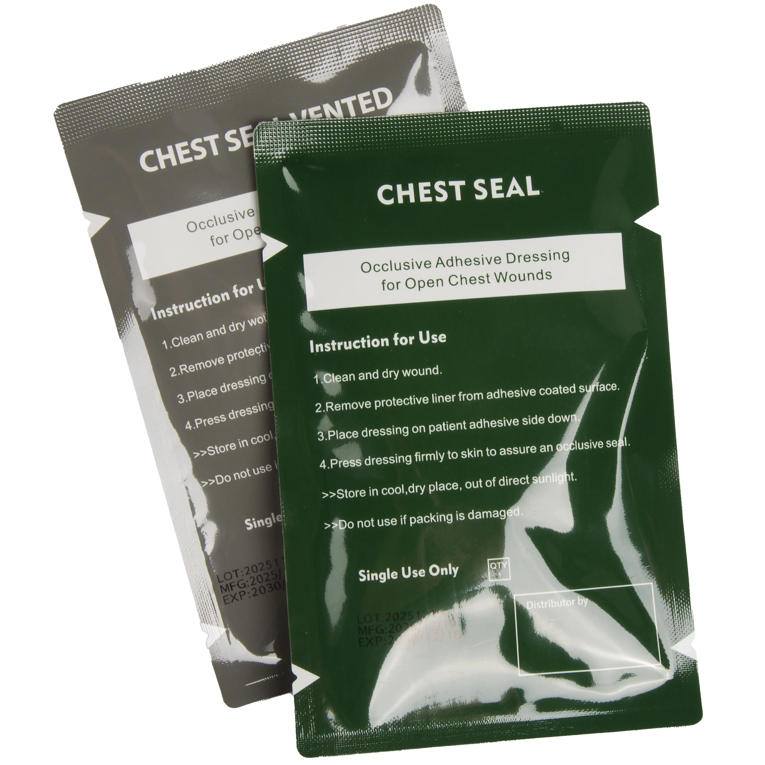 Chest Seal Wound Care for Emergency or Tactical Situations Advanced Adhesive Sterile Transparent Lightweight Vent Life-Saving