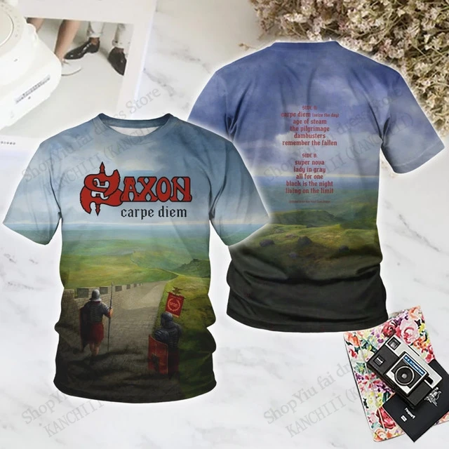 2025 Tour Saxon Band 3d Print T-shirt Men Women Fashion Casual Short Sleeve Tshirt Hip Hop Oversized Tops Tees Men Clothing Rock