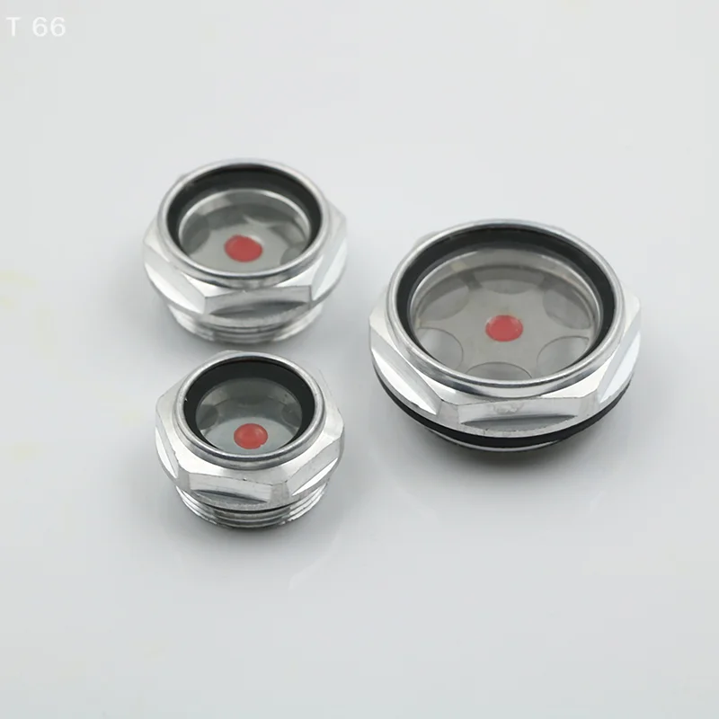 Vetro di vista del livello dell'olio del compressore d'aria in metallo filettato della finestra dell'olio circolare maschio da 16mm-48mm per il tornio del vetro di vista dell'olio del compressore d'aria
