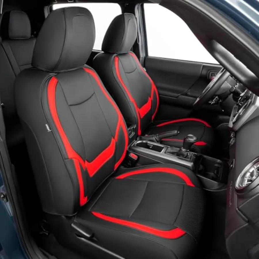 

Super Cover for Tacoma Seat Covers 2016 2017 2018 2019 2020 2021 2022 2023 Crew Cab Double Cab Black and Red Waterproof for Ta